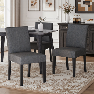 Sunvega Contemporary Upholstered Dining Chairs with Rubberwood Legs and Tapered Design
