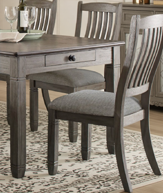 Sunvega Antique White Finish Wooden Bench with Gray Textured Fabric Upholstered Seat