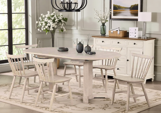 Sunvega Mid-Century Modern Dining Chairs with Spindle Back and Shaker Legs