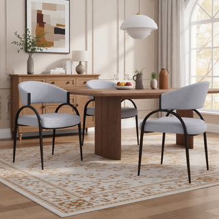 Sunvega Modern Upholstered Dining Chairs With Sturdy Metal Legs Set of 2