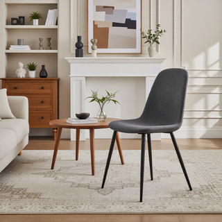 Sunvega Modern Medieval Style Dining Chairs with Velvet Cushions and Golden Metal Legs