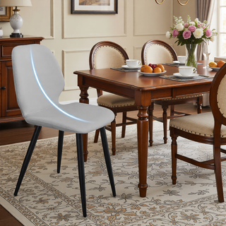 Sunvega Upholstered Dining Chairs with Soft Suede-Style Fabric and Metal Legs Set of 4