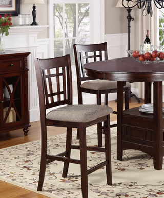 Sunvega Round Counter Height Dining Table with Leaf and Open Storage Base