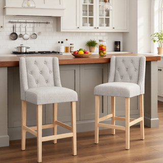 Sunvega Vienna Contemporary Wingback Counter Stools with Button Tufted Backrest and Nailhead Accents