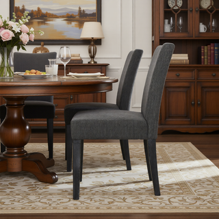 Sunvega Contemporary Upholstered Dining Chairs with Rubberwood Legs and Tapered Design