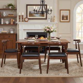 Sunvega Mid-Century Modern Dining Chairs Set of 2 with Solid Oak Frame and Handwoven Seat