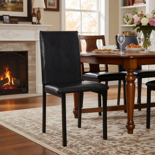 Sunvega Brown Faux Marble Table Top with Black Metal Frame Dining Table