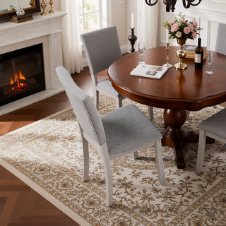 Sunvega Transitional Natural Tone Rubberwood Dining Table with Trestle Base