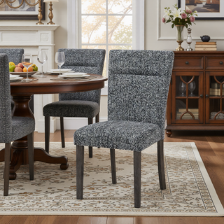 Sunvega Contemporary Faux Leather Dining Chairs with Solid Back 2PK Set