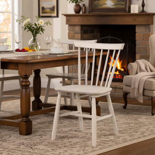 Sunvega Mid-Century Modern Dining Chairs with Spindle Back and Shaker Legs