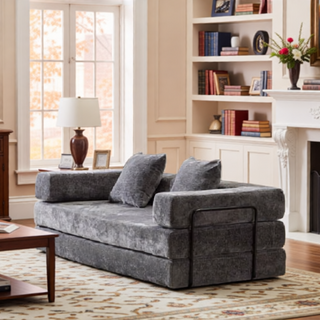 Sunvega Convertible Foldable Sofa Bed with Pillow Back Support Armrest for Living Room