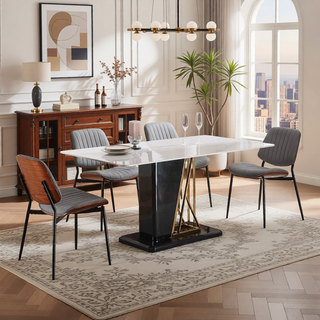 Sunvega Mid Century Modern Retro French Style Dining Chairs Set of 2 with Walnut Bentwood Back