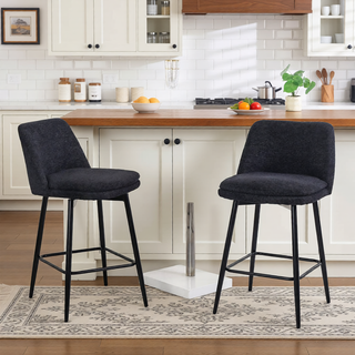Sunvega Counter Height Swivel Bar Stools Set of 2 with Upholstered Seat and Back