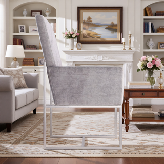Sunvega Modern Open Industrial Design Velvet Upholstered Dining Chair for Living Room