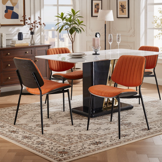 Sunvega Mid Century Modern Retro French Style Dining Chairs Set of 2 with Walnut Bentwood Back
