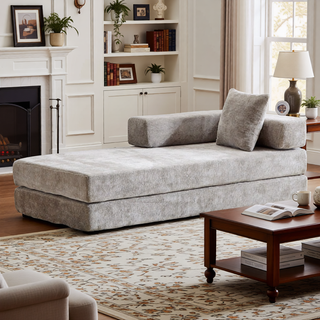 Sunvega Convertible Foldable Sofa Bed with Pillow Back Support Armrest for Living Room
