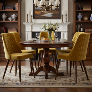 Sunvega Mid-Century Modern Velvet Dining Chair Set of 2 with Solid Wood Frame