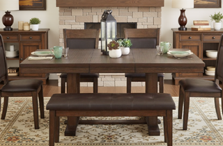 Sunvega Light Rustic Brown Finish Wooden Bench with Button-Tufted Polyester Seat