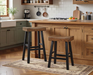 Sunvega 4-Piece Counter Height Dining Set with Table and 3 Stools in White and Coffee