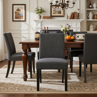 Sunvega Contemporary Upholstered Dining Chairs with Rubberwood Legs and Tapered Design