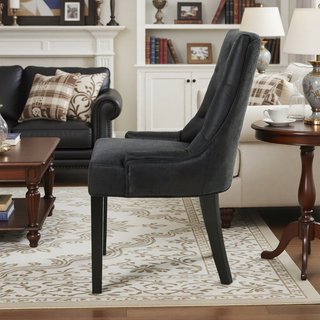 Sunvega Contemporary Upholstered Dining Chairs with Tufted Diamond Stitch and Wood Legs
