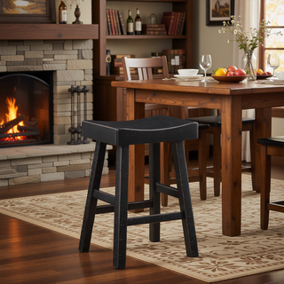 Sunvega 4-Piece Counter Height Dining Set with Table and 3 Stools in White and Coffee