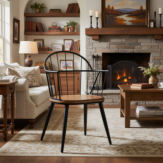 Sunvega Brown Upholstered Dining Chair with Metal Legs and PU Leather Seat
