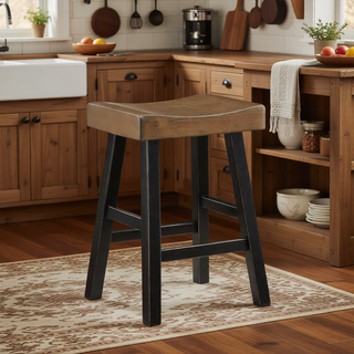 Sunvega 4-Piece Counter Height Dining Set with Table and 3 Stools in White and Coffee
