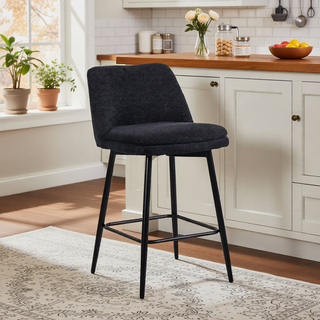 Sunvega Counter Height Swivel Bar Stools Set of 2 with Upholstered Seat and Back