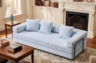Sunvega Convertible Foldable Sofa Bed with Pillow Back Support Armrest for Living Room