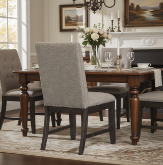 Sunvega Traditional Style Wood Framed Bench with Nailhead Trim and Rustic Brown Finish