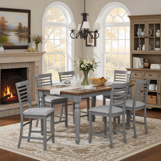 Sunvega Modern Wooden Counter Height Chairs Set of 4 with Padded Seat for Dining Room