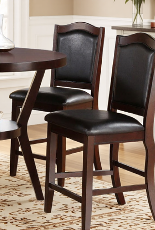 Sunvega Contemporary Espresso Finish Solid Wood Counter Height Dining Table with Shelve