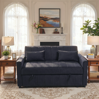 Sunvega Velvet 3-in-1 Sleeper Sofa Bed with Adjustable Backrest and Storage Pockets