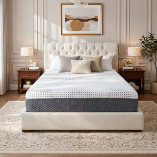 Sunvega 12" Queen Firm Green Tea Gel-Infused Memory Foam Hybrid Mattress with Pocket Coils