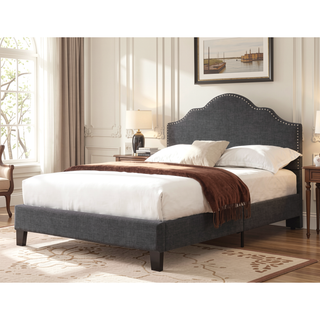 Sunvega Full Upholstered Bed in Charcoal Gray with Transitional Style for Bedroom
