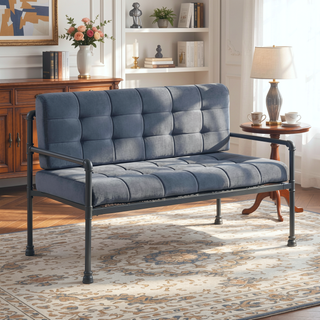 Sunvega Brantley Gray Velvet Upholstered Bench with Memory Foam Cushion