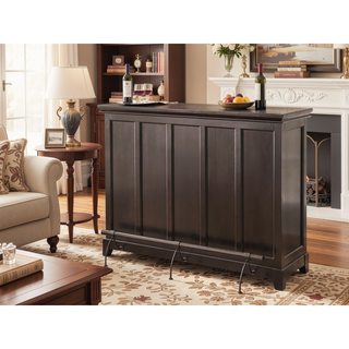 Sunvega Garcia Collection Dark Brown Ebony Hardwood Bar Counter with Silverstone Top