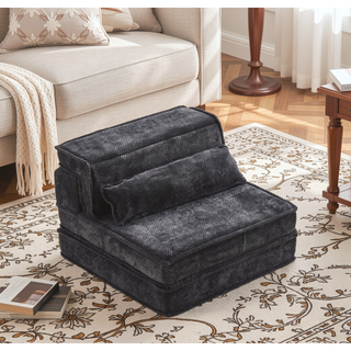 Sunvega Convertible Modular Sectional Mahjong Sofa Bed with Ottoman in Circle Fleece Fabric