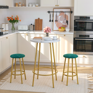 Sunvega Foldable Counter Height Bar Table Set with 2 Stools for Kitchen