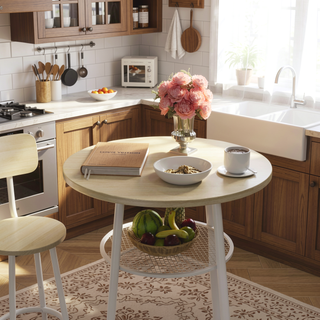 Sunvega Foldable Counter Height Bar Table Set with 2 Stools for Kitchen