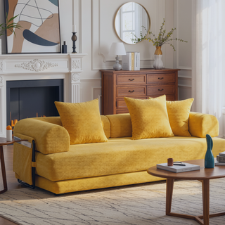 Sunvega Foldable Compressible Sofa with Metal Frame and Cushions for Small Spaces