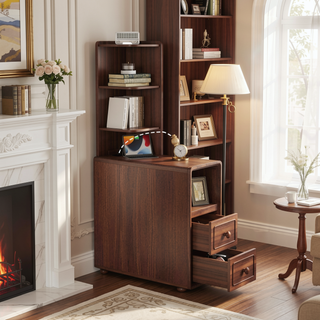 Sunvega End Table with Drawers and Outlets for Bedroom Corner Storage