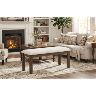 Sunvega Traditional Style 5pc Dining Set with Rectangular Table and Upholstered Chairs