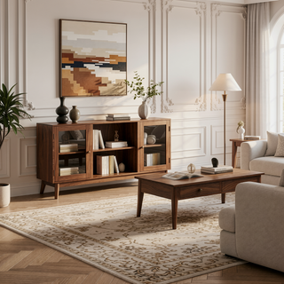 Sunvega Sierra Six Drawer Acacia Wood Sideboard with Live Edge Detail