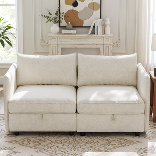 Sunvega Modular Sectional Sofa Seat With Storage and Convertible Sleeper Function