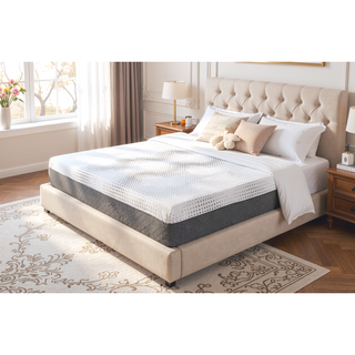 Sunvega 12" Queen Firm Green Tea Gel-Infused Memory Foam Hybrid Mattress with Pocket Coils