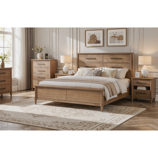 Sunvega Sand Finish 6 Drawer Dresser with Cedar and Felt Lined Storage