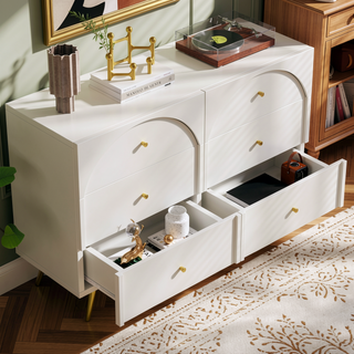 Sunvega Modern Minimalist Metal Foot Dining Cabinet with Large Storage Space