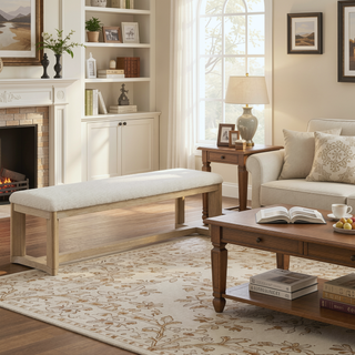 Sunvega Clove Brown Upholstered Dining Bench with Contemporary Style and Easy Care
